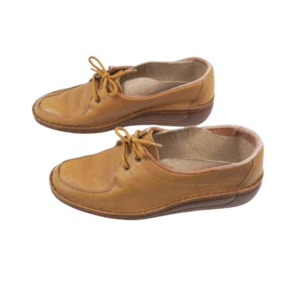 Vintage Clarks Wallabee Stitchcraft Shoes Womens Sz 7 Brown Leather Oxfords Port